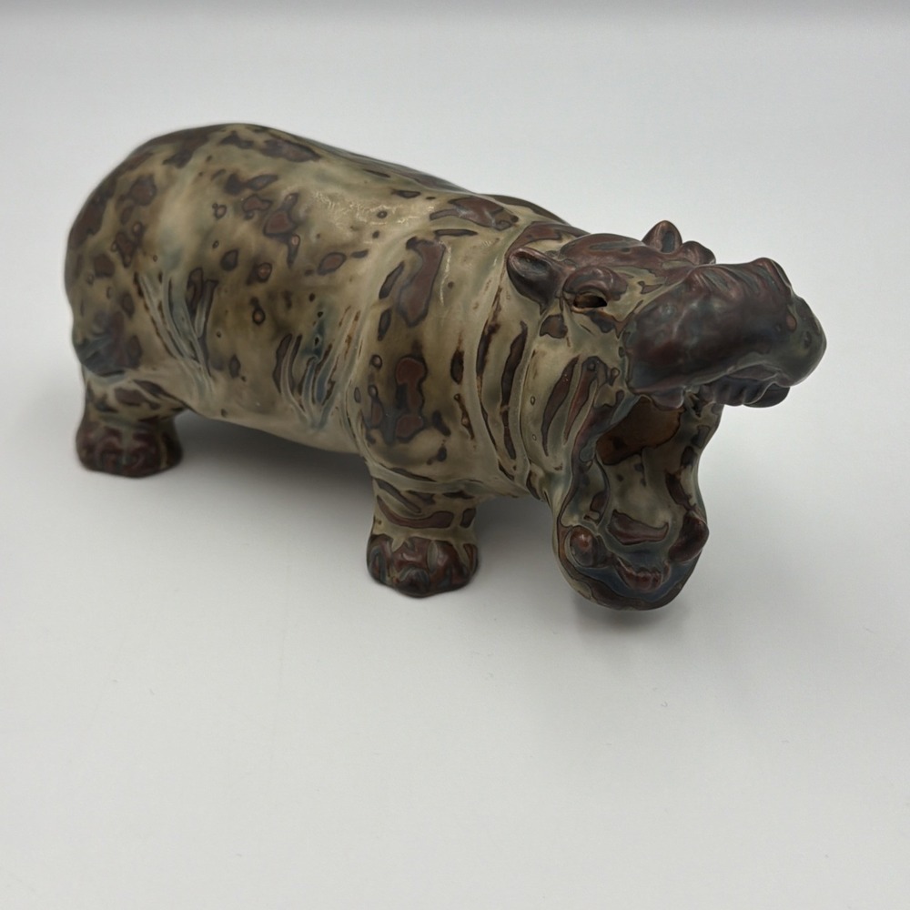 Fabulous Royal Copenhagen Knud Kyhn # 20239 DENMARK Hippo Pottery Sculpture